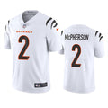 Men’s Cincinnati Bengals #2 Evan McPherson Nike White Away Vapor Limited Jersey