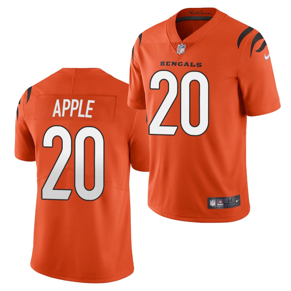 Men’s Cincinnati Bengals #20 Eli Apple 2021 Nike Orange Alternate Vapor Limited Jersey