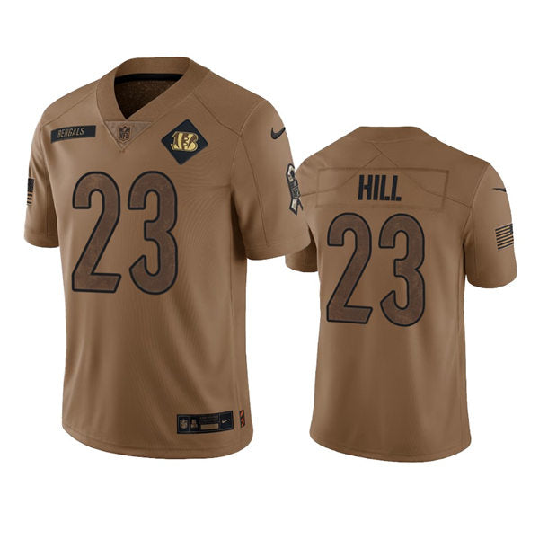 Men’s Cincinnati Bengals #23 Daxton Hill Brown 2023 Salute To Service Limited Jersey