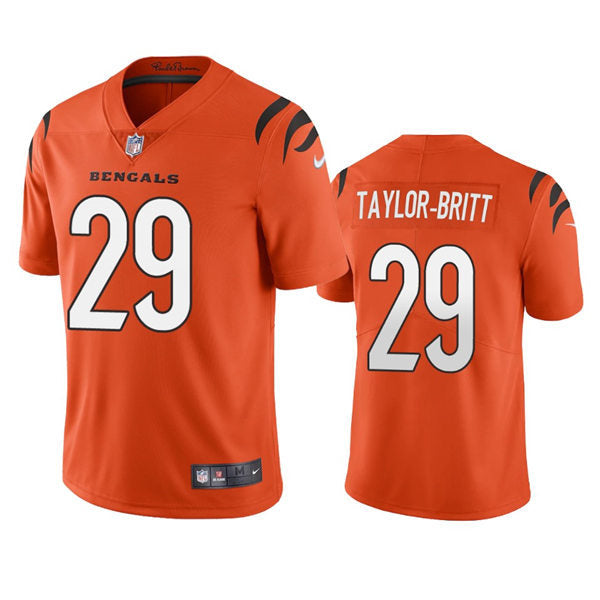 Men’s Cincinnati Bengals #29 Cam Taylor-Britt Nike Orange Alternate Vapor Limited Jersey