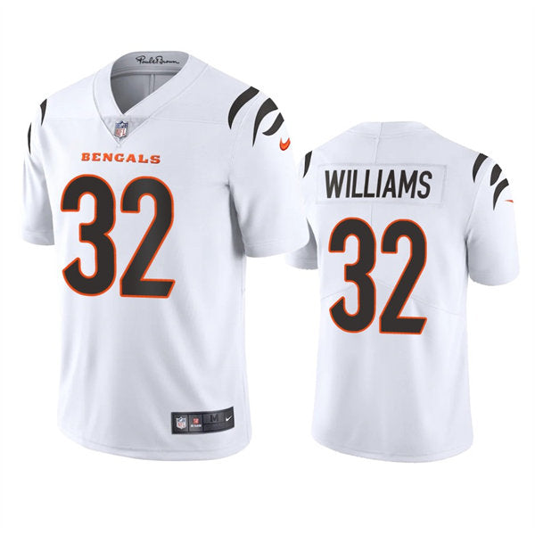 Men’s Cincinnati Bengals #32 Trayveon Williams Nike White Away Vapor Limited Jersey