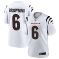Men’s Cincinnati Bengals #6 Jake Browning Nike White Vapor Limited Player Jersey