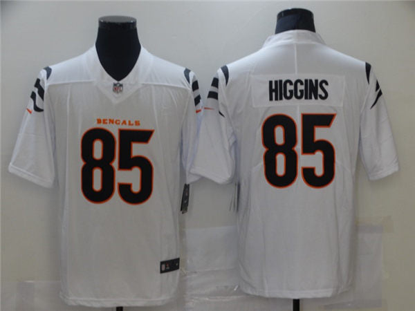 Men’s Cincinnati Bengals #85 Tee Higgins 2021 Nike White Vapor Limited Jersey