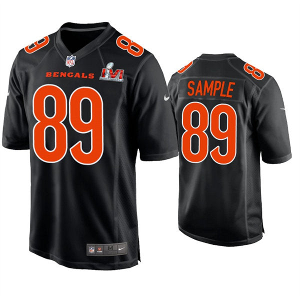Men’s Cincinnati Bengals #89 Drew Sample Nike Black Super Bowl LVI Bound Game Fashion Jersey