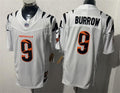 Men’s Cincinnati Bengals #9 Joe Burrow White Colorful Number Fashion Limited Jersey