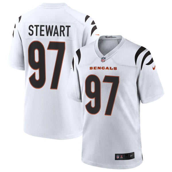 Men’s Cincinnati Bengals #97 Shemar Stewart Nike White Away Vapor F.U.S.E. Limited Jersey