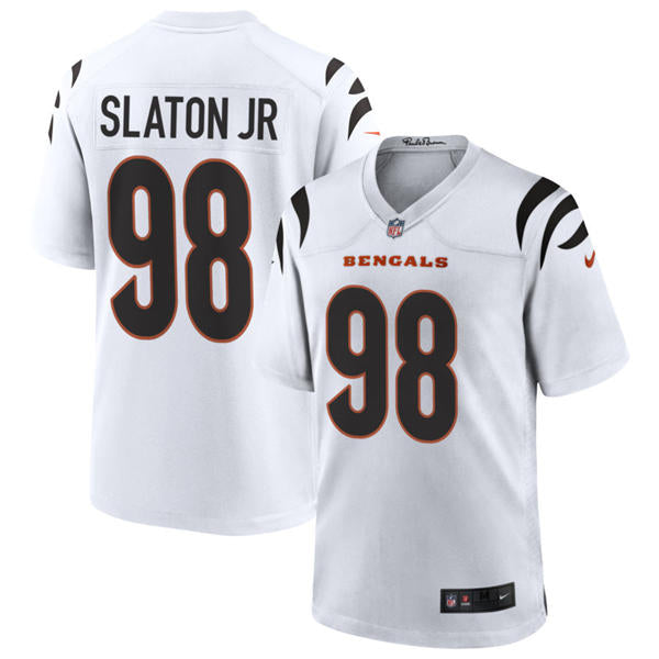 Men’s Cincinnati Bengals #98 Tedarrell Slaton Jr Nike White Away Vapor F.U.S.E. Limited Jersey