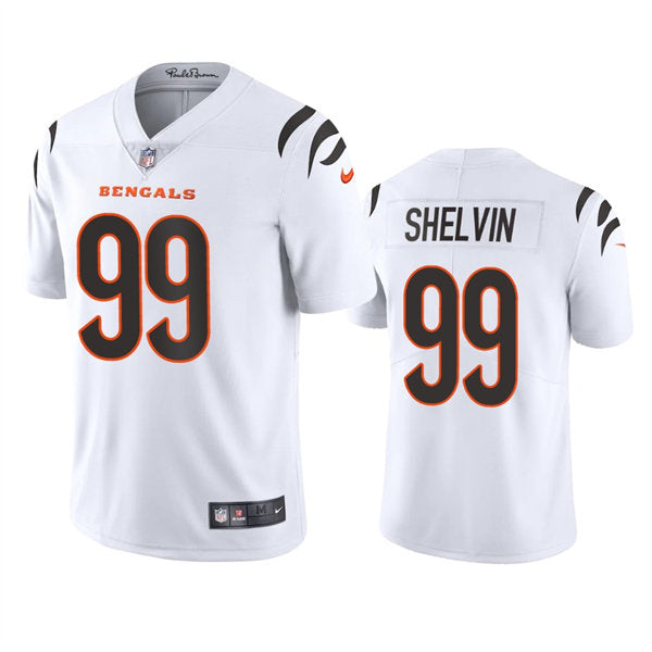Men’s Cincinnati Bengals #99 Tyler Shelvin Nike White Away Vapor Limited Jersey