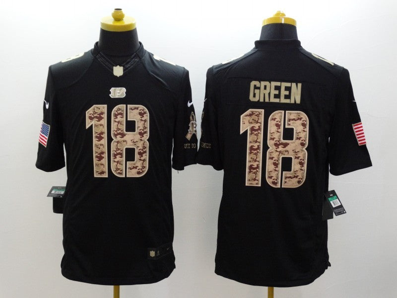 Men’s Cincinnati Bengals A.J. Green #18 Black Team Jersey