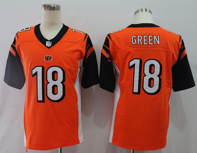 Men’s Cincinnati Bengals A.J. Green #18 Orange Jersey