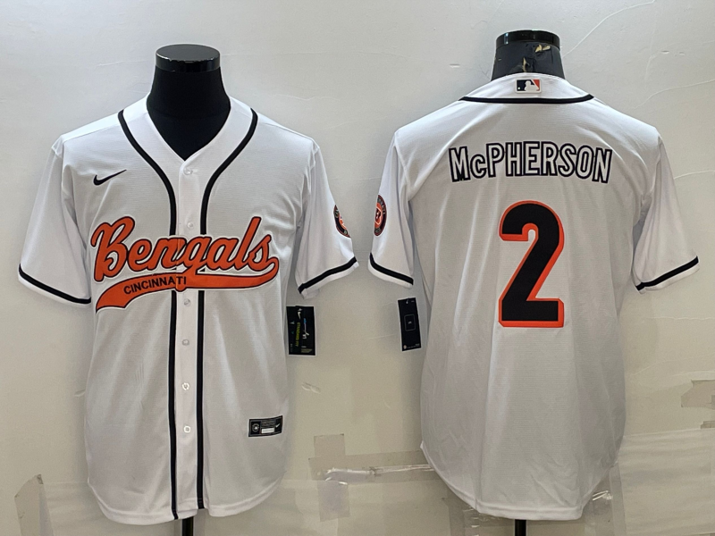 Men’s Cincinnati Bengals Evan McPherson #2 White Jersey