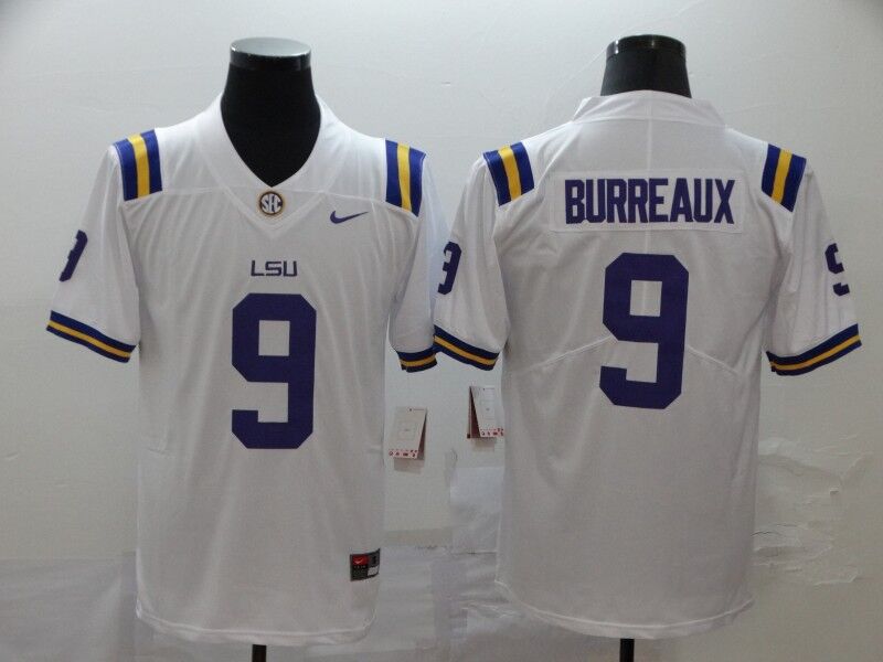 Men’s Cincinnati Bengals Jeaux Burreaux #9 White Jersey