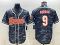 Men’s Cincinnati Bengals Joe Burrow #9 Grey Camouflage Jersey