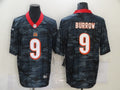 Men’s Cincinnati Bengals Joe Burrow #9 Grey Camouflage Jersey