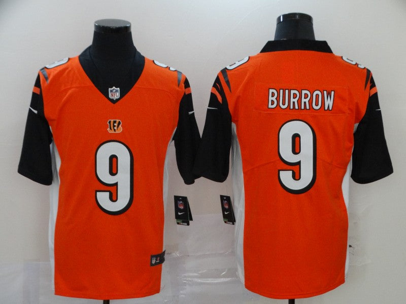 Men’s Cincinnati Bengals Joe Burrow #9 Orange Jersey