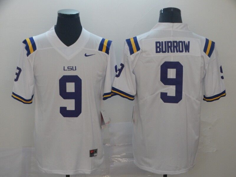 Men’s Cincinnati Bengals Joe Burrow #9 White Team Jersey