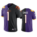Men’s Cincinnati Bengals LSU Tigers Mix #1 Ja’Marr Chase Nike Purple Black Split Two Tone Jersey
