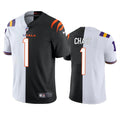 Men’s Cincinnati Bengals LSU Tigers Mix #1 Ja’Marr Chase Nike White Black Split Two Tone Jersey