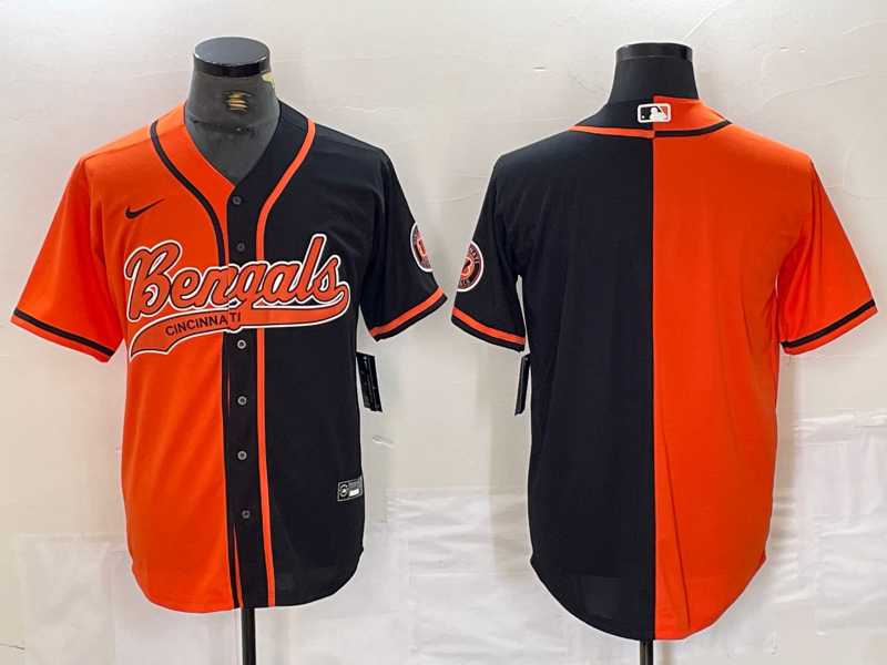 Men’s Cincinnati Bengals Orange/Black Blank Jersey Joint Edition