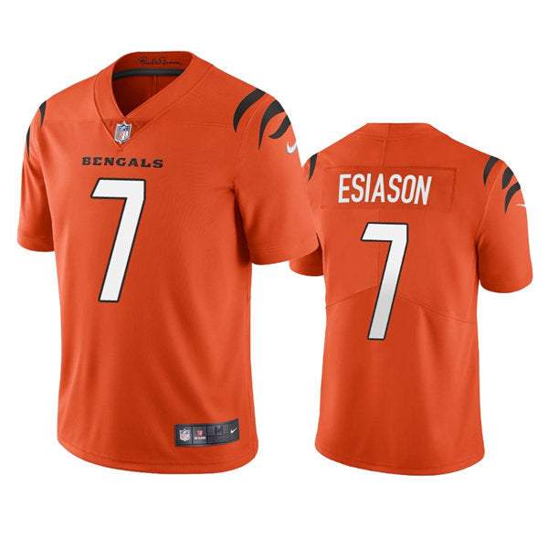 Men’s Cincinnati Bengals Retired Player #7 Boomer Esiason Nike Orange Alternate Vapor Limited Jersey