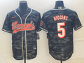 Men’s Cincinnati Bengals Tee Higgins #5 Grey Camouflage Jersey