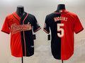 Men’s Cincinnati Bengals Tee Higgins #5 Orange/Black Jersey