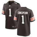 Mens Cleveland Browns #1 KC Concepcion Nike Brown Home Vapor F.U.S.E. Limited Jersey