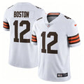Mens Cleveland Browns #12 Denzel Boston Nike White Away Vapor F.U.S.E. Limited Jersey