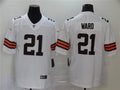 Men’s Cleveland Browns #21 Denzel Ward Nike White Vapor Limited Jersey