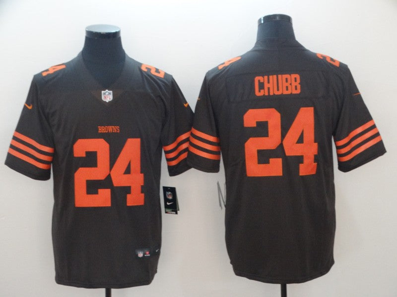 Men’s Cleveland Browns #24 Nick Chubb Nike Brown Color Rush Legend Player Jersey
