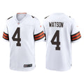 Men’s Cleveland Browns #4 Deshaun Watson Nike White Away Vapor Limited Jersey