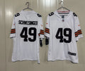 Mens Cleveland Browns #49 Carson Schwesinger Nike White Away Vapor F.U.S.E. Limited Jersey