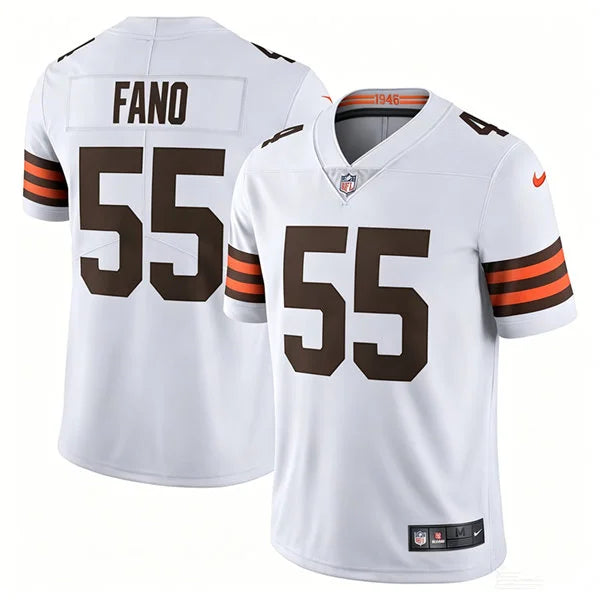 Mens Cleveland Browns #55 Spencer Fano Nike White Away Vapor F.U.S.E. Limited Jersey