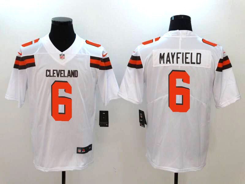 Men’s Cleveland Browns #6 Baker Mayfield Stitched Nike White Vapor Player Limited Jersey
