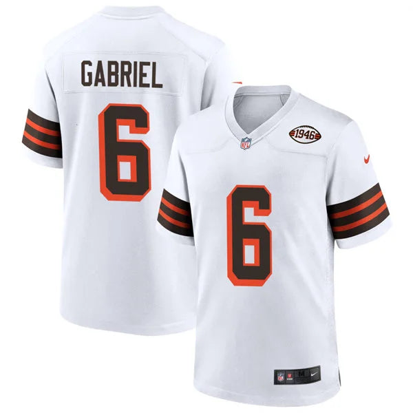 Mens Cleveland Browns #6 Dillon Gabriel Nike White 1946 Collection 75th Anniversary Limited Jersey