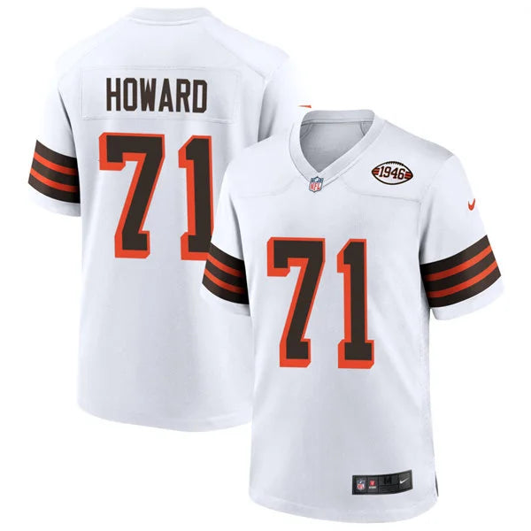 Mens Cleveland Browns #71 Tytus Howard Nike White 1946 Collection 75th Anniversary Limited Jersey