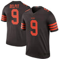 Mens Cleveland Browns #9 Grant Delpit Nike Brown Alternate Player Vapor Limited Jersey