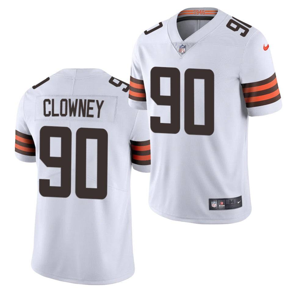 Men’s Cleveland Browns #90 Jadeveon Clowney Nike White Vapor Limited Jersey