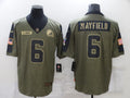 Men’s Cleveland Browns Baker Mayfield #6 Olive Jersey