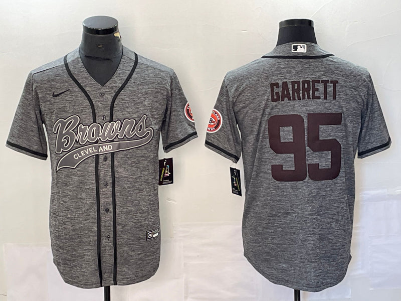 Men’s Cleveland Browns Myles Garrett #95 Gray Jersey Joint Edition