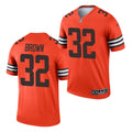 Mens Cleveland Browns Retired Player #32 Jim Brown Nike Orange 2021 Inverted Legend Jersey