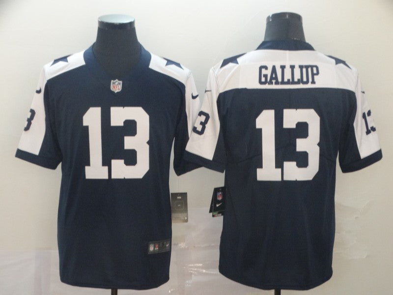 Men’s Dallas Cowboys #13 Michael Gallup Nike Navy Alternate Vapor Limited Jersey
