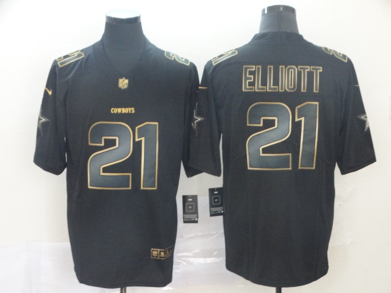 Men’s Dallas Cowboys #21 Ezekiel Elliott Black Authentic Jersey