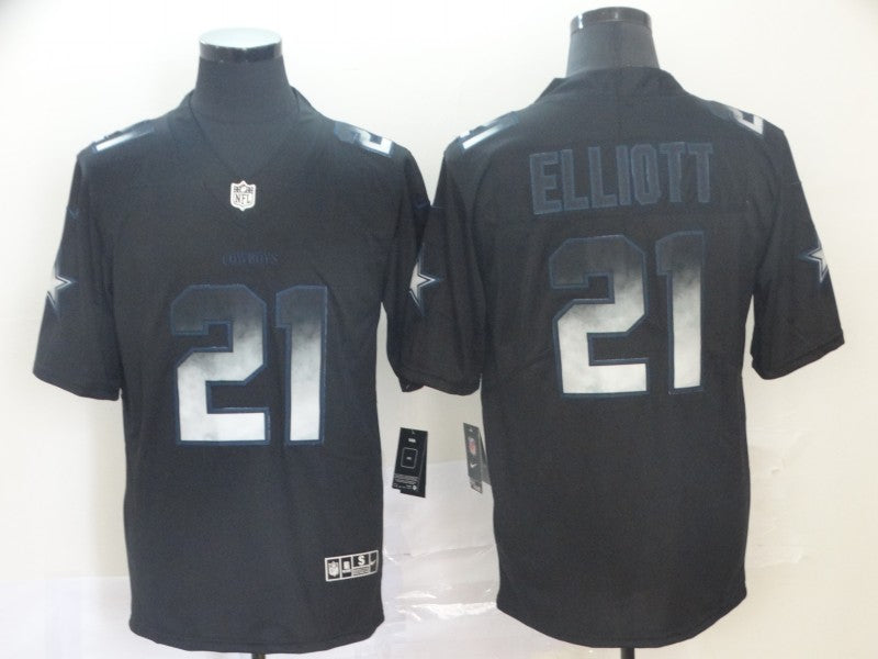 Men’s Dallas Cowboys #21 Ezekiel Elliott Black Authentic Jersey