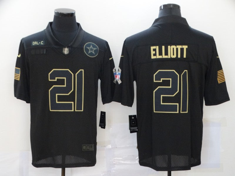 Men’s Dallas Cowboys #21 Ezekiel Elliott Black Jersey