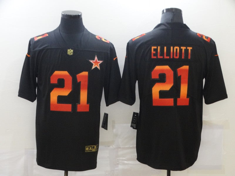 Men’s Dallas Cowboys #21 Ezekiel Elliott Black Jersey