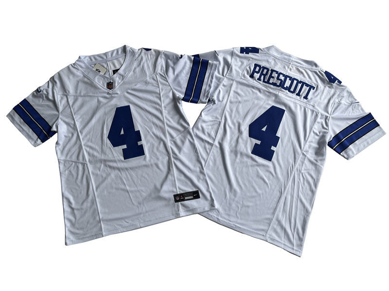 Men’s Dallas Cowboys #4 Dak Prescott Nike 2023 White Vapor F.U.S.E. Limited Jersey