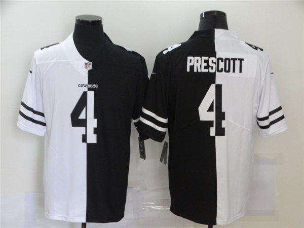 Men’s Dallas Cowboys #4 Dak Prescott White Navy Nike Two Tone Football Jersey