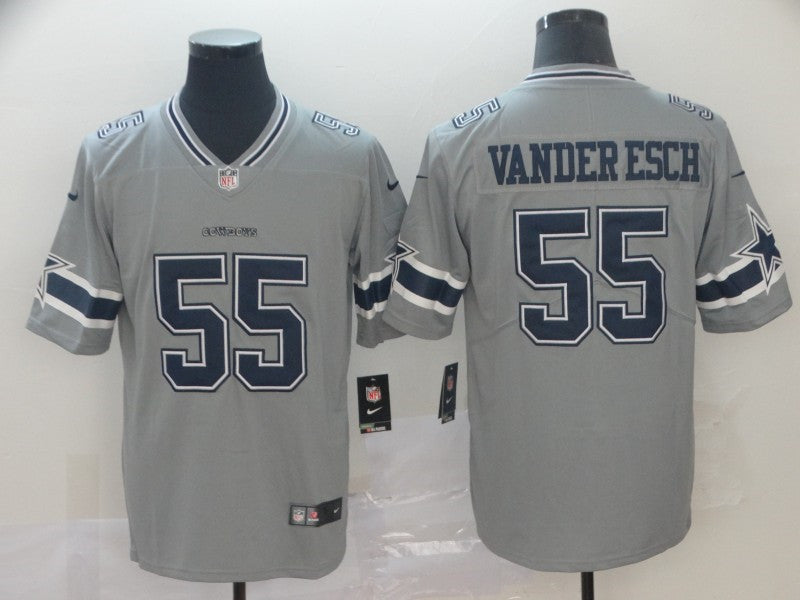 Men’s Dallas Cowboys #55 Leighton Vander Esch Grey Nike Inverted Legend Jersey