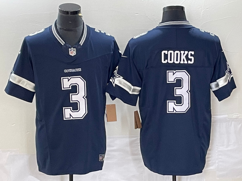 Men’s Dallas Cowboys Brandin Cooks #3 Navy Jersey